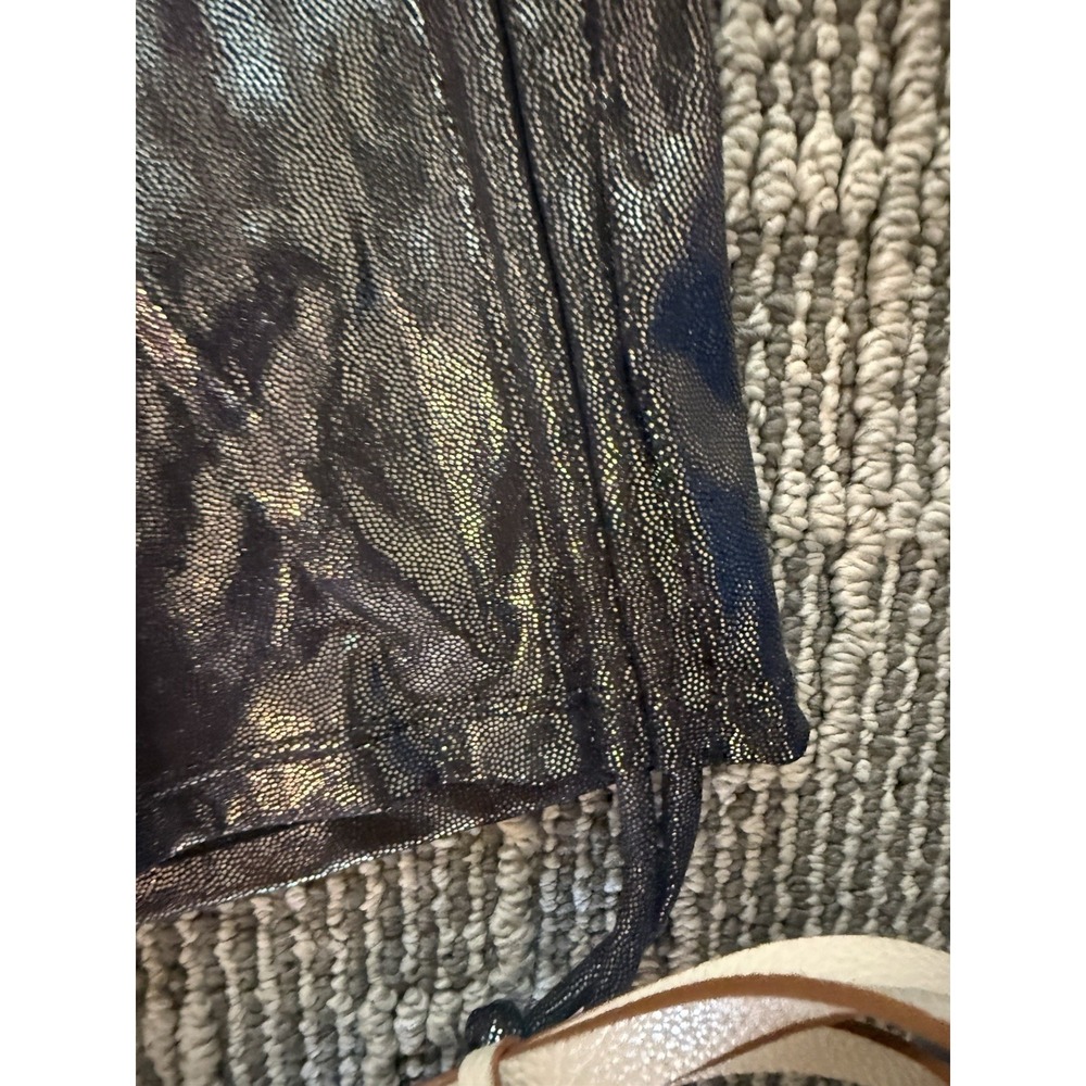 ta3 swimsuit Gunmetal large Metallic Ruched Cover Up Skirt - Picture 3 of 5